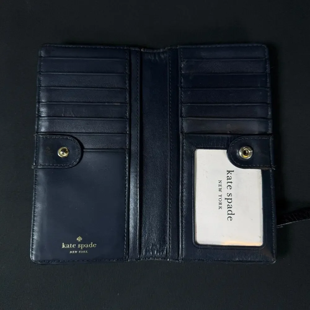 Kate Spade Schuyler Large Slim Bifold Saffiano Wallet Black